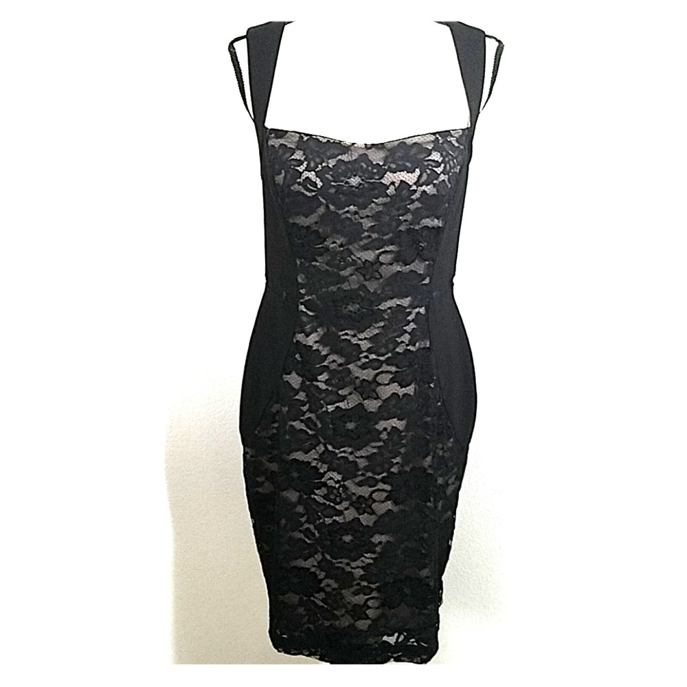 Aidan Mattox Black Lace Dress